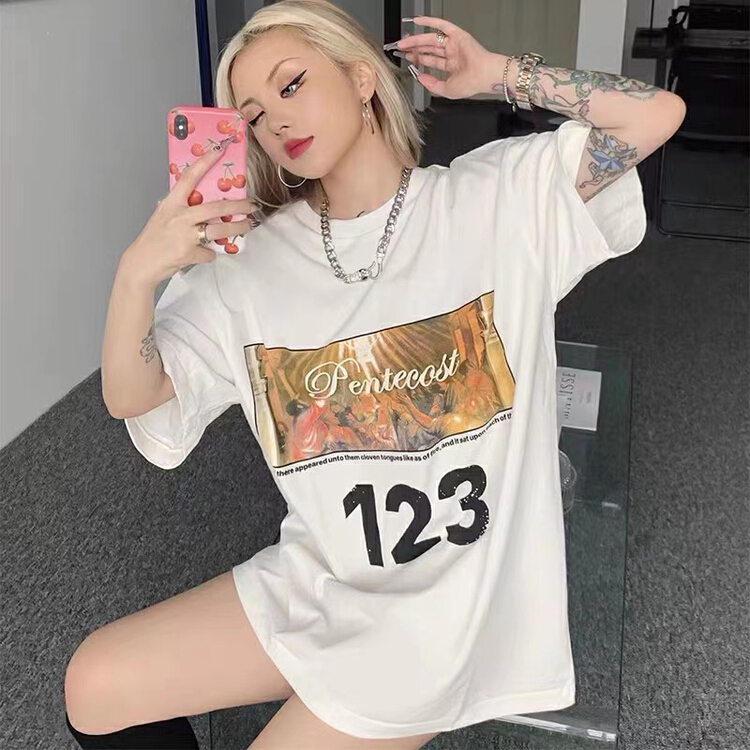 New in early summer! [Juju] personalized printing fashion short sleeve T-shirt 974# LSL