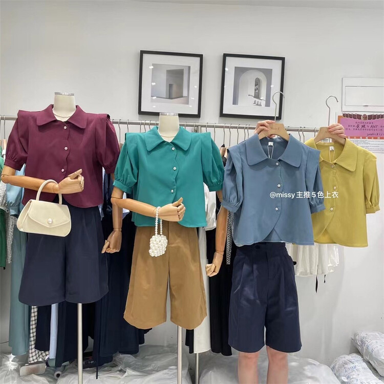 [miss. Y] Korean aging short style bubble sleeve shirt 5067# zxx