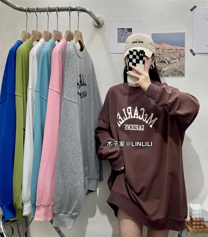 New year in early spring! [Muzi family] minority hooded letter versatile sweater 66828# XYY