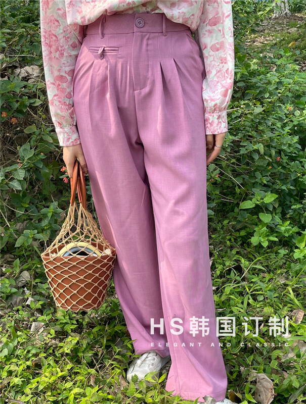 New year in early spring! [HS Korean custom] simple medium high waist straight pants 26109# hjy