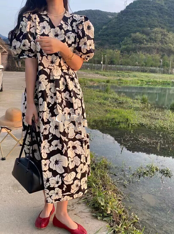 New in early summer! [MI] Korean style Camellia loose dress 9141# PCZ