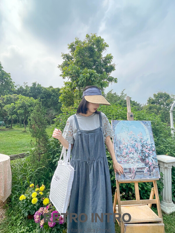 [Rin] Korean stitched embroidered sleeve versatile short sleeve T-shirt r21082# cqw