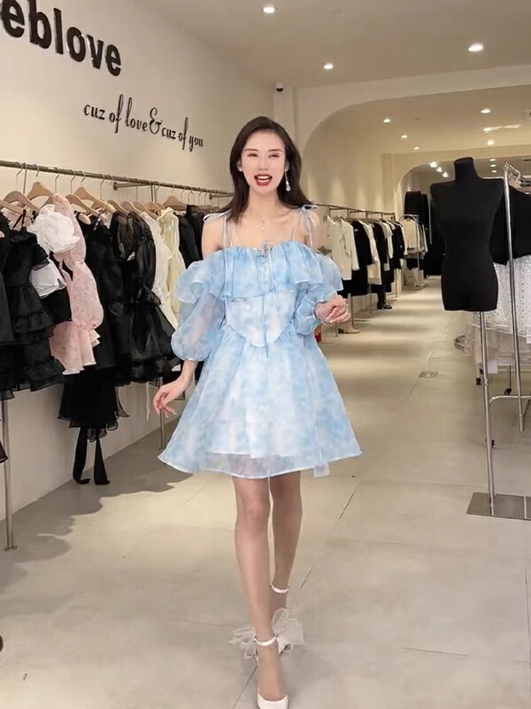 [Jingying] new style dress with drawstring