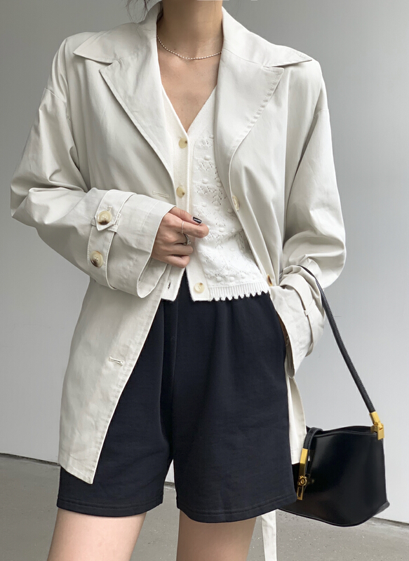 [context sense] Korean loose windbreaker (with belt and cuff) mnc566# CLS