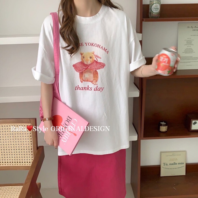 [rara] mouse print fashion short sleeve T-shirt 19116-2# LSL
