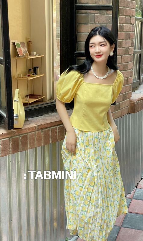[tabmini] Korean high waist printed skirt 19470-g# WPL