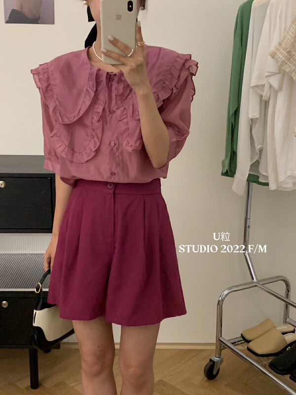 goods in stock! New in early summer! [U grain] temperament aging single breasted shirt 5317# HBx