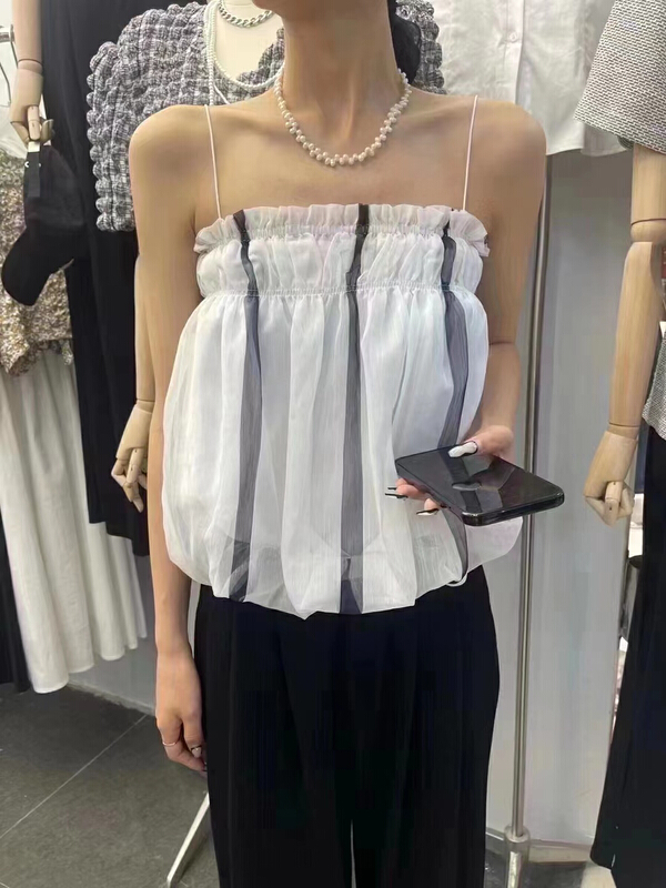 [millet +] classic color blocked chiffon vest / sling 1062# WPL