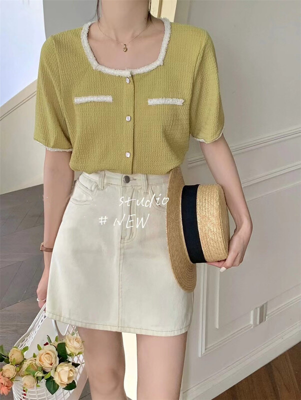 [Lina] Korean style square neck shirt 8941# zxx