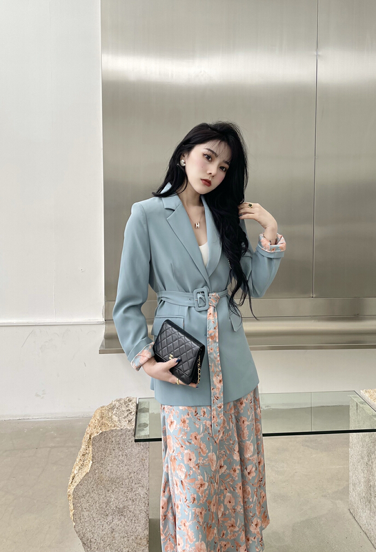 goods in stock! New year in early spring! [mi2] simple suit coat + printed skirt suit (without belt) ys2-b6173# JJ
