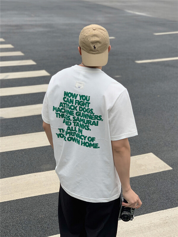 New in early summer! [quick simple] round neck letter printed short sleeve T-shirt 22057# ZZL