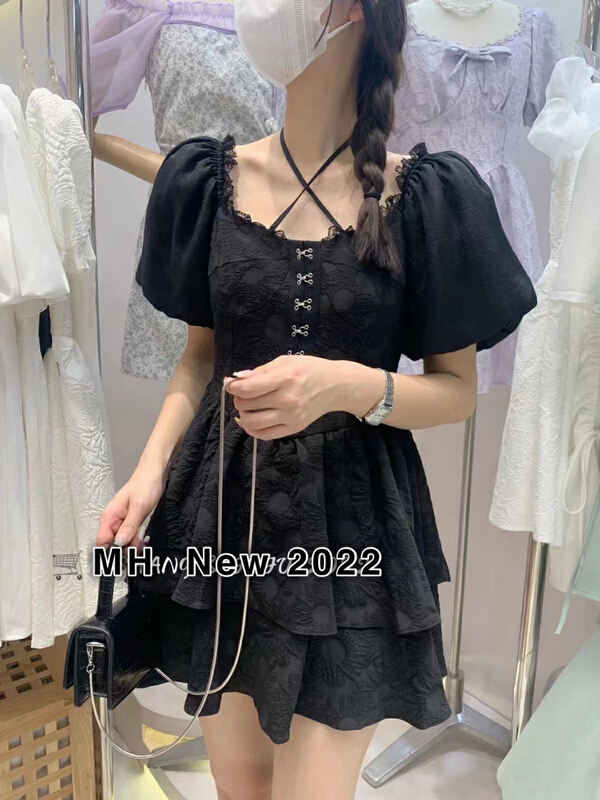 [M.H] fashion solid color waist closing thin dress 8267# PCZ