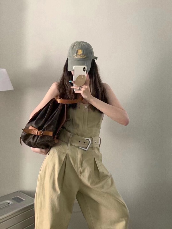 [Yan Zhen] leisure temperament high waist loose Jumpsuit (with belt) 5239# PCZ