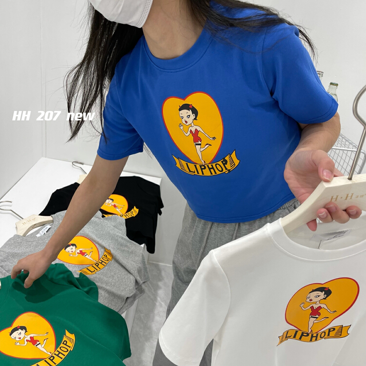 New in early summer! [HH] Korean ins style printed round neck Pullover short sleeve T-shirt 207# L