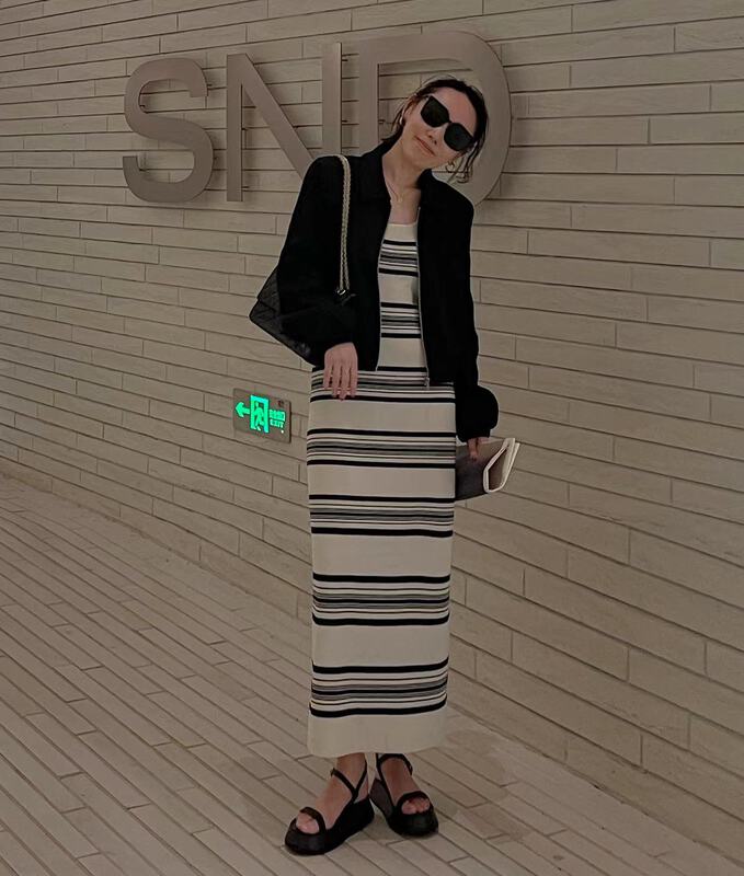 Early spring! [cottoncandy] French simple vest knitted dress 22fsw009# XJ