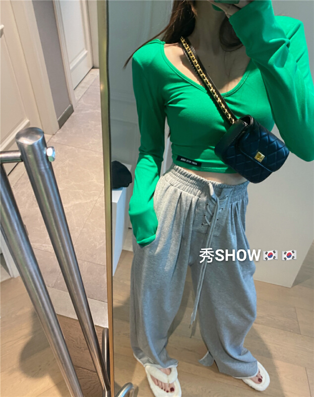 goods in stock! New year in early spring! [show] simple and versatile slim long sleeve T-shirt 98010# XYJ