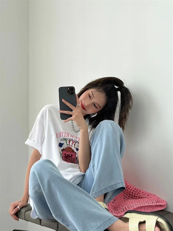 [black+white] wide leg loose and thin casual pants 2s7057t\lwy