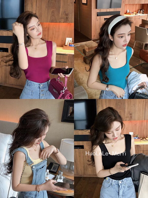 [huole] net red knitting fashion out wear ins trendy vest 323# WTT