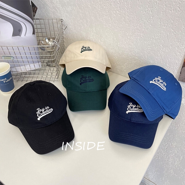 [inside] Japanese and Korean retro casual versatile soft top letter embroidered male and female couple Baseball Cap Hat m82289# zxl