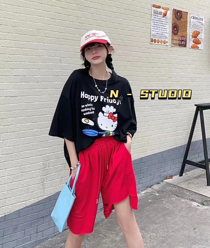 goods in stock! New in early summer! 【N】 Korean version hole breaking solid color versatile 5-point casual shorts 0678# WTT
