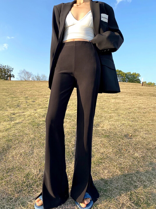 [z.p studios] thin and clean knitted casual pants 7001# ZSY