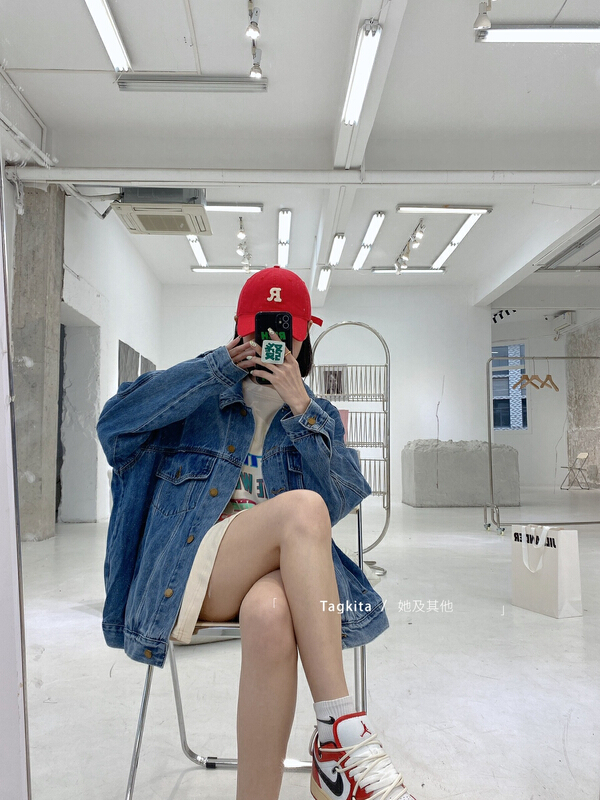 New year in early spring! [tagkita] Korean wash button denim jacket 87512# ozq