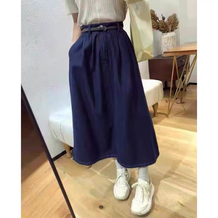 [x2 square] lady high waist slim skirt (with belt) 3598# ll