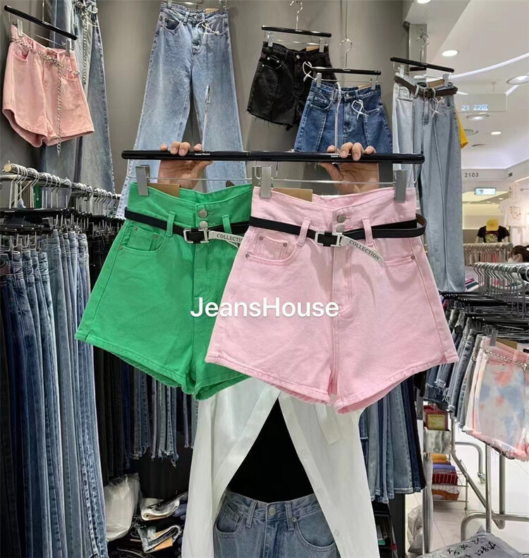 [jeans house] Korean high waist fashionable denim shorts 2032a# zxx