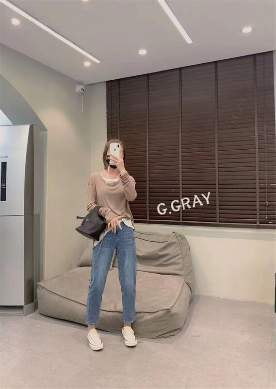 [Xiaodong home] Korean washed versatile jeans 6550# L