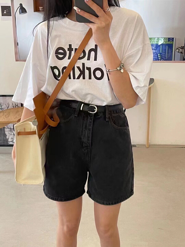 New in early summer! [hakie] casual Korean version two wear quarter denim shorts (without belt) 88790# ozq
