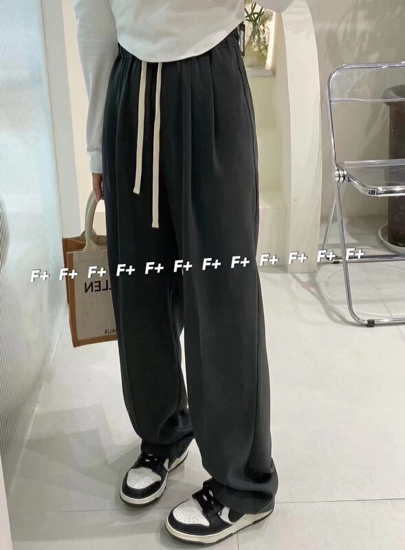 【F】 High waist loose drawstring lace up casual pants ys1-1281# HBx
