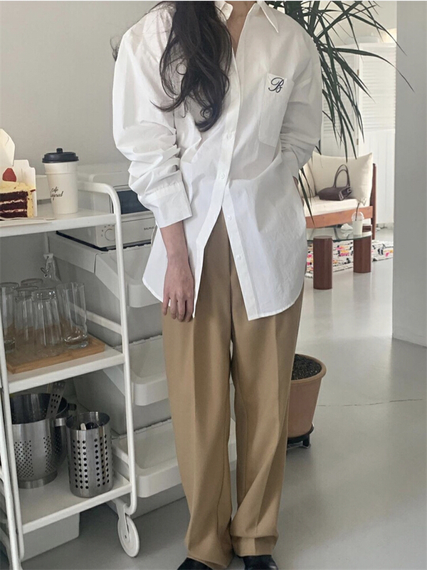 New year in early spring! [about me] fashion loose embroidered shirt 123410# cqw