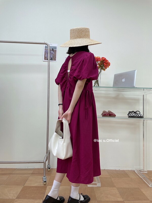 [IAC studio] Korean style backless design temperament dress 8961# LSW