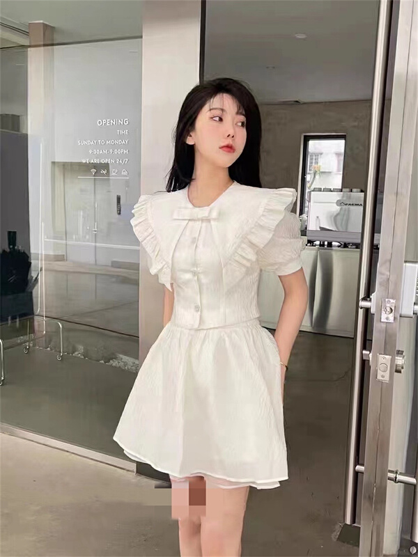 [Yashili] bow tie blouse + lady skirt suit 8296# PCZ