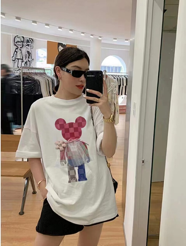 [Jin Han] Mickey three-dimensional flower loose short sleeve T-shirt 8513# ozq