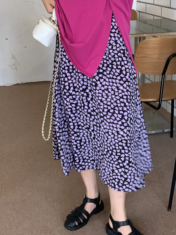 [meet + studio] floral versatile medium length skirt 9007# LSL