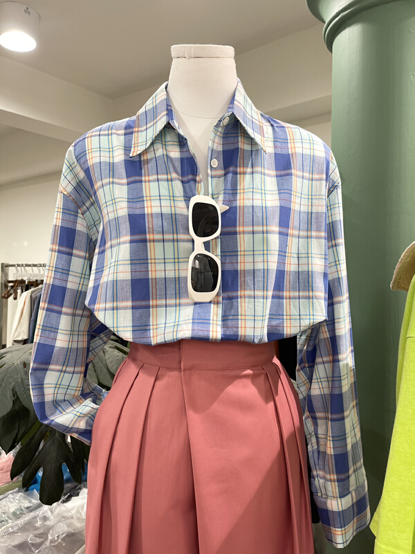 [trust me] simple and versatile plaid shirt 67480# ozq