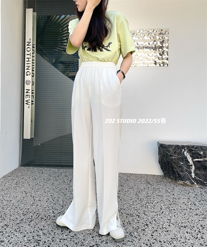 New year in early spring! [ZOZ] high waist slit straight pants 022026# L