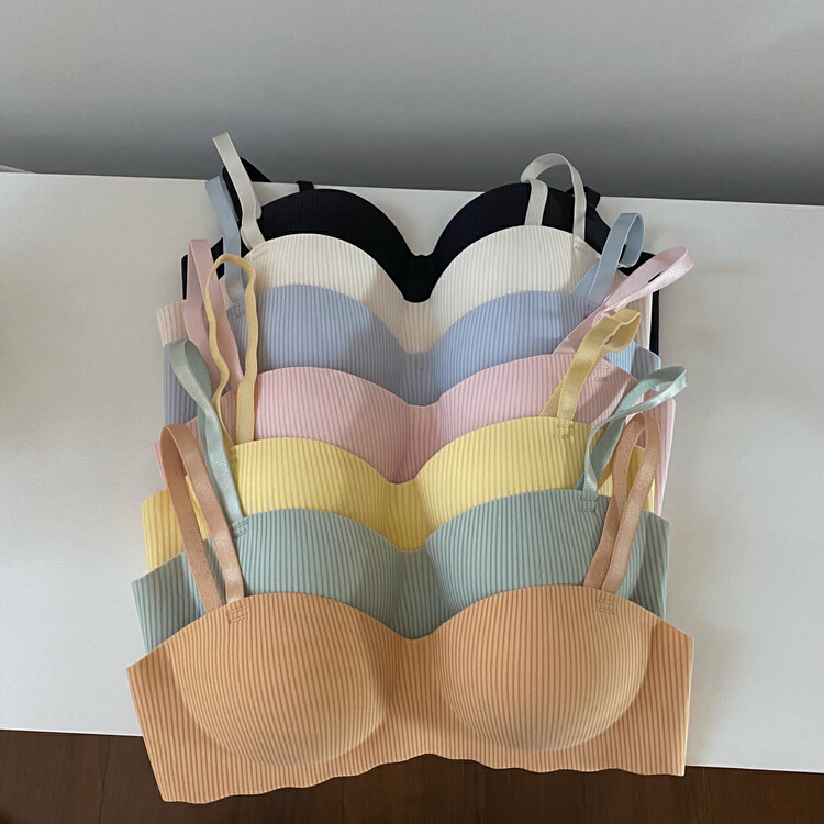 [KD] solid color traceless gathered girl bra 468# hjy