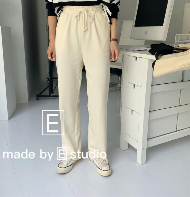 早春上新！【E】韓版鬆緊腰直筒休閒褲  68053#  XYY