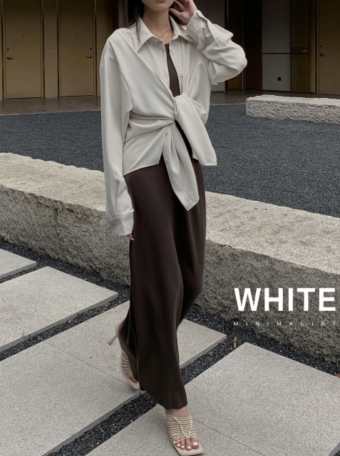 New year in early spring! [white] oversized fashion net color basic shirt 88200# XYJ