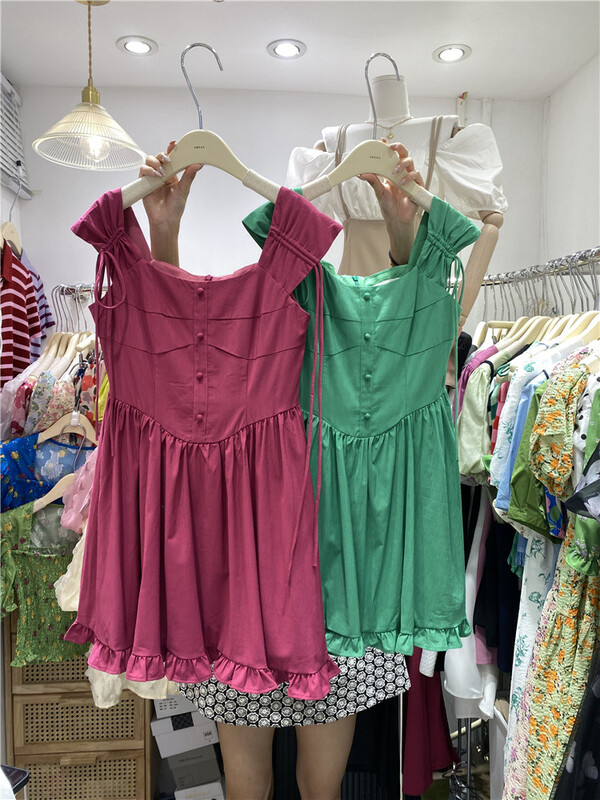[amega] slim and versatile lace up vest dress 6968# HBx