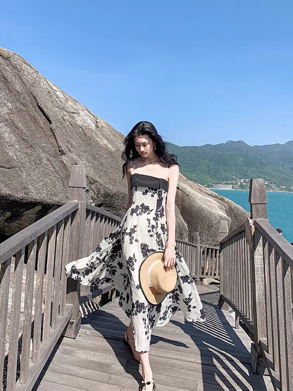 New year in early spring! [LML] Vintage literature and art slim suspender dress 6132# ozq