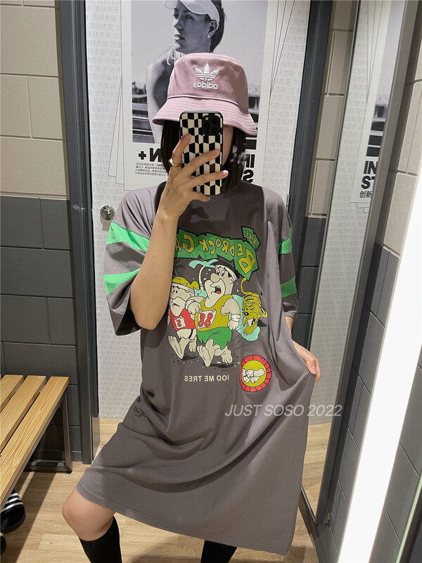 New in early summer! [just soso] Harajuku fun cartoon loose dress 6939# CLS