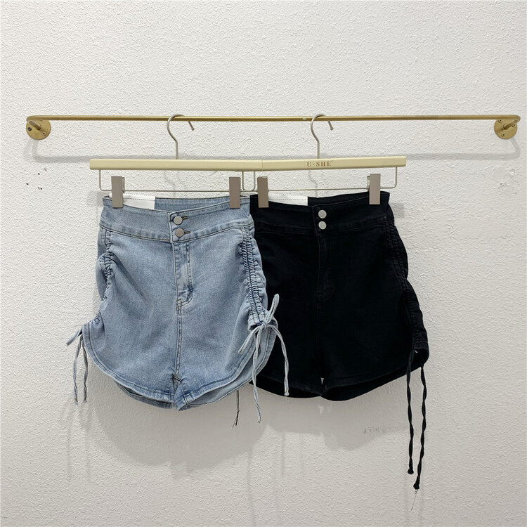 goods in stock! [u.she] personalized side drawstring denim shorts 19775# cqw