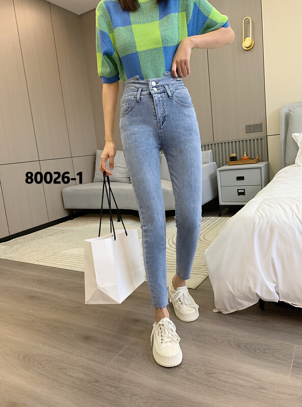New year in early spring! [Mina] fashionable and versatile high waist jeans 80026# LSW