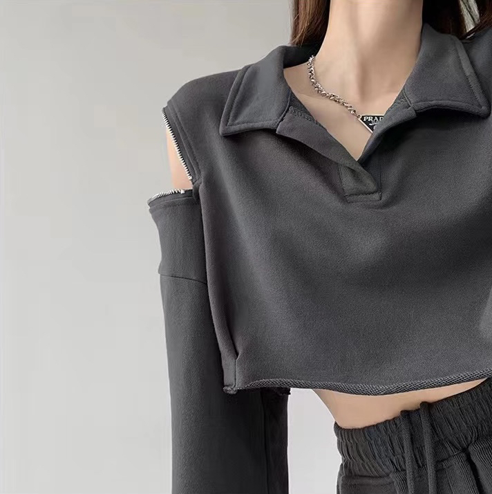 goods in stock! New year in early spring! [Dai Dai] shoulder zipper sweater 4707# L