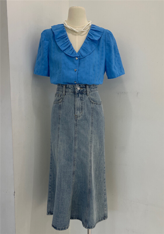 goods in stock! New in early summer! [naimier] Korean age reducing simple shirt 2061# LSW