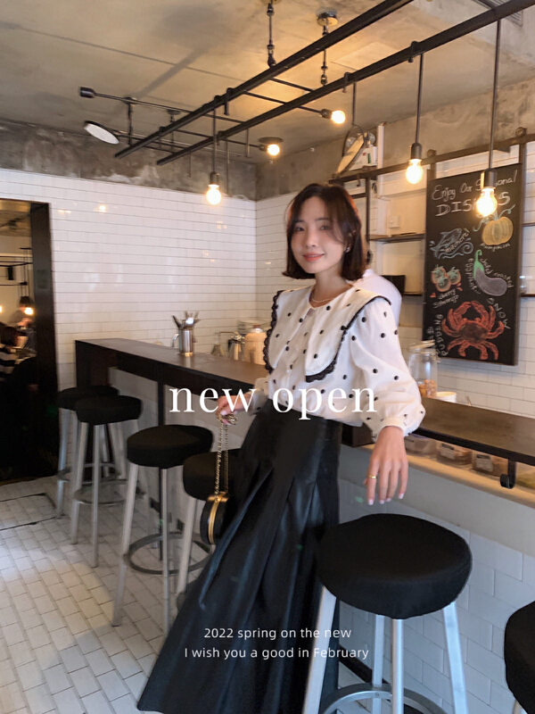 New year in early spring! [new open] sweet storm point long sleeve shirt sy22309# zxl