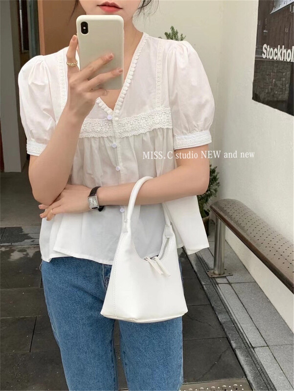 [miss. C studio] gentle style V-neck temperament shirt 8858# zxx